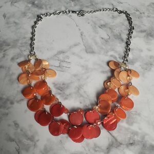 Orange and Red Circles Necklace